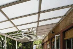 glass retractable roof instaltion