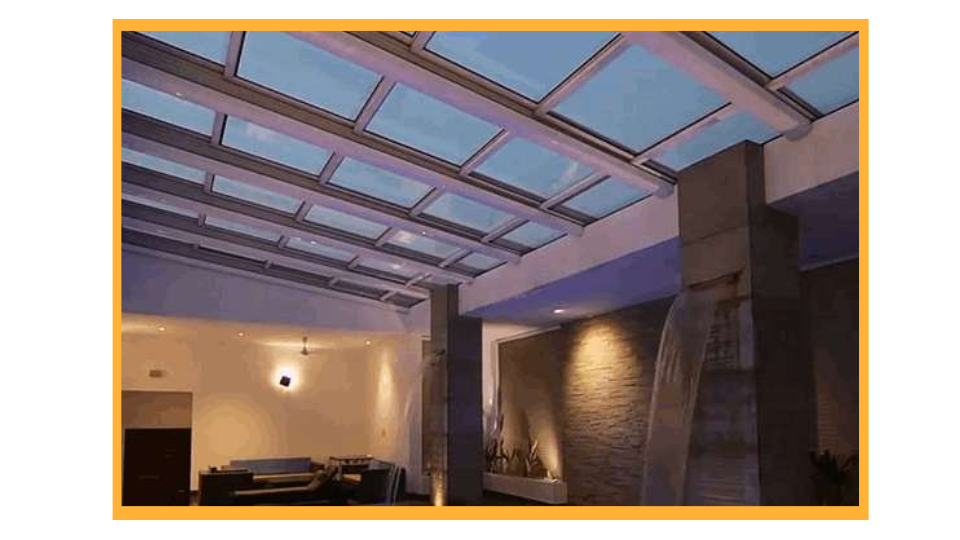 Glass and Polycarbonate Retractable Roof